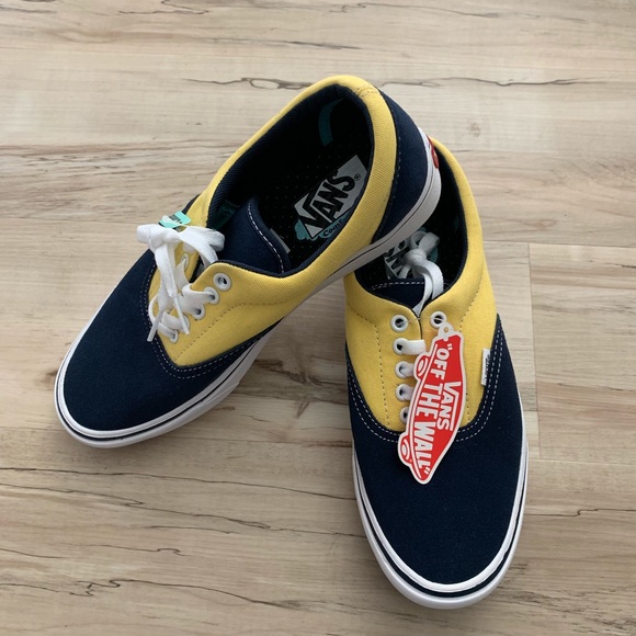 vans era navy yellow